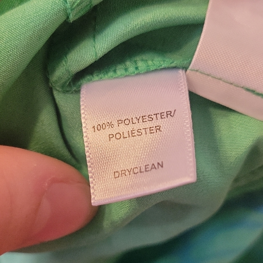 Ann Taylor Vibrant Green and Blue Patterned Midi Dress - Picture 4 of 4
